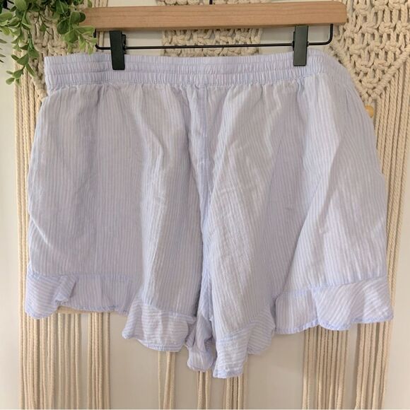 AMERICAN EAGLE Striped Ruffle Shorts Blue Size XL - Picture 4 of 11